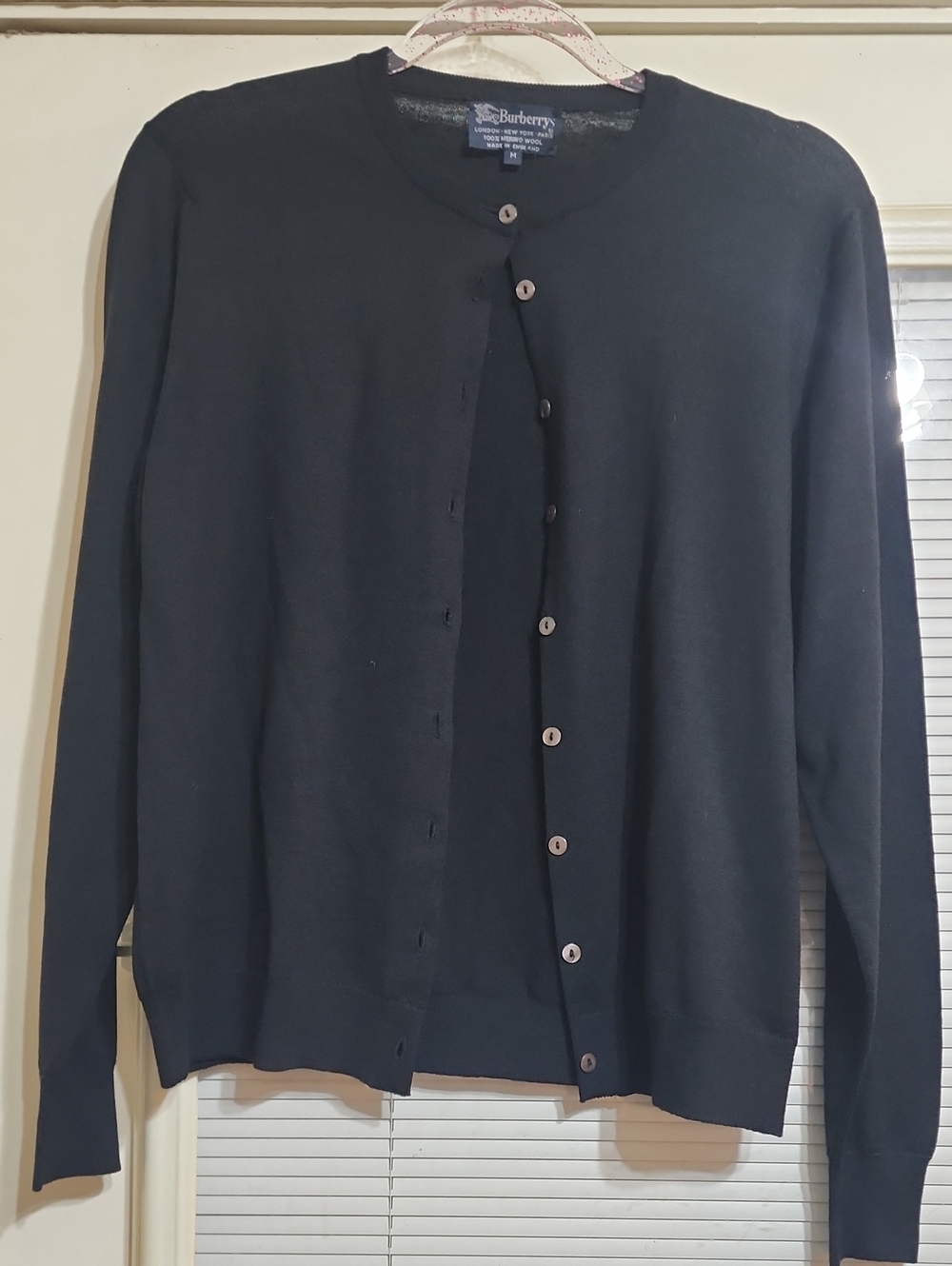 Burberry  Black Button-Front Cotton Cardigan